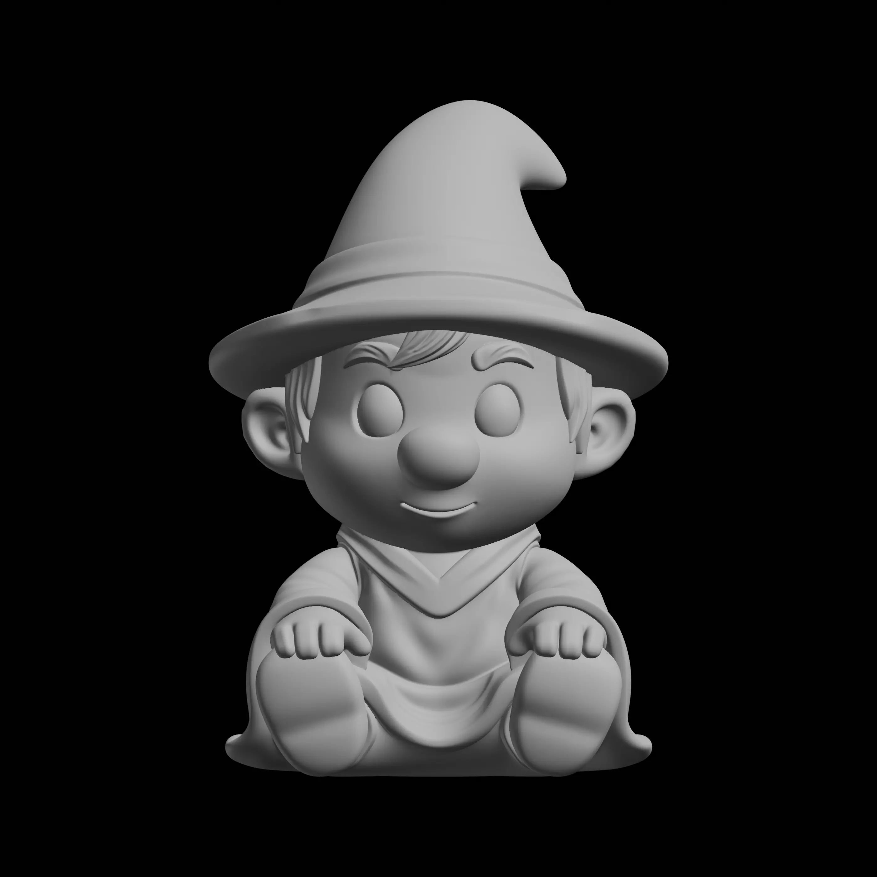 Chibi Wizard Figurine Fantasy Character 3D print model