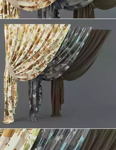 Curtains variations 3D model