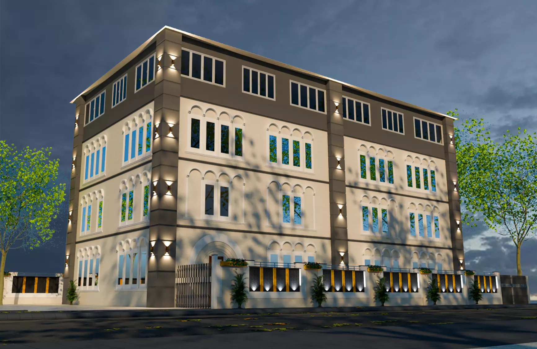 Commercial Building Exterior Realistic 3D SketchUp Model 3D model