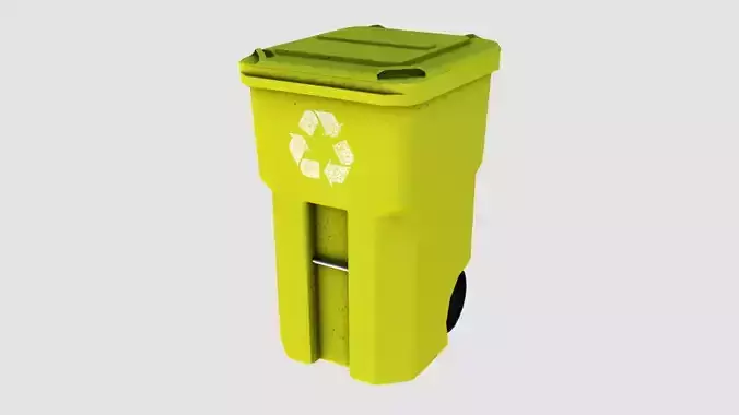 Street trash bin 01 Low-poly 3D model 5