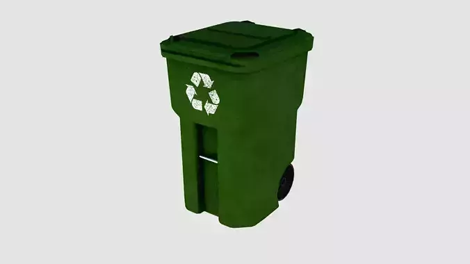 Street trash bin 01 Low-poly 3D model 4
