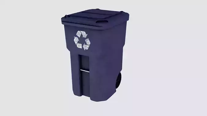 Street trash bin 01 Low-poly 3D model 7