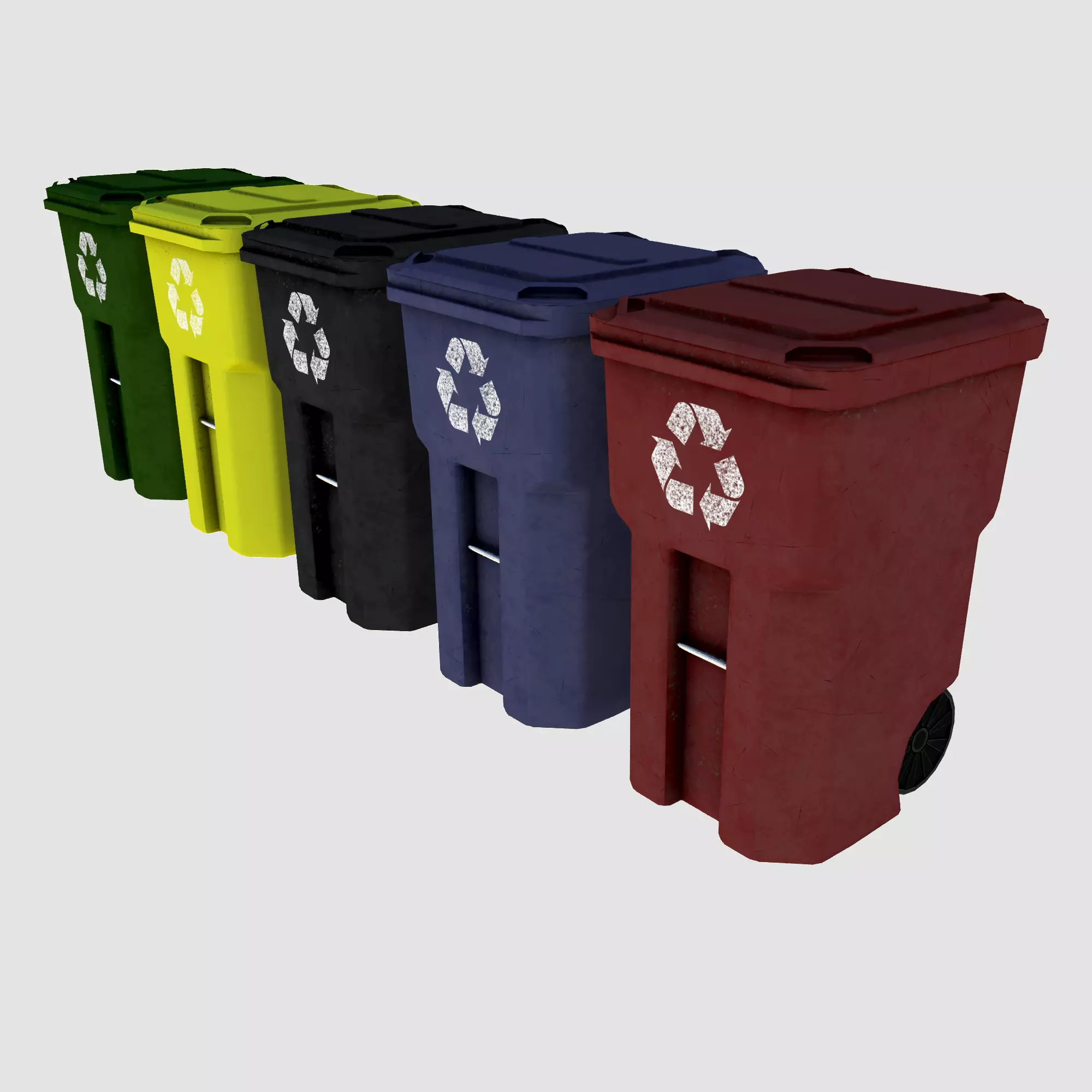 Street trash bin 01 Low-poly 3D model
