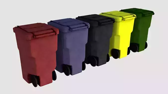 Street trash bin 01 Low-poly 3D model 3