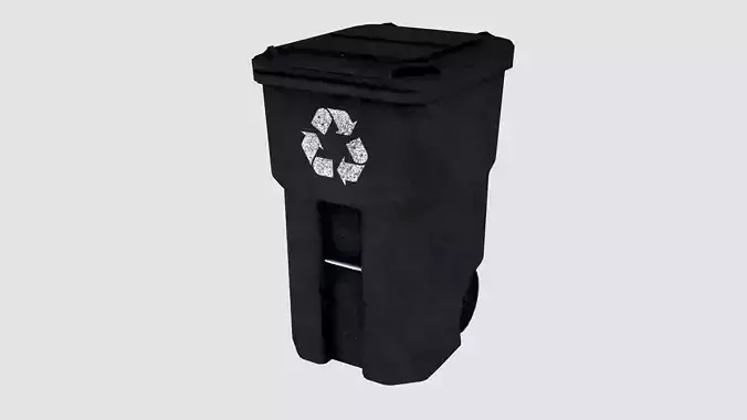 Street trash bin 01 Low-poly 3D model 6