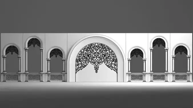 Wall with Motif 3D model