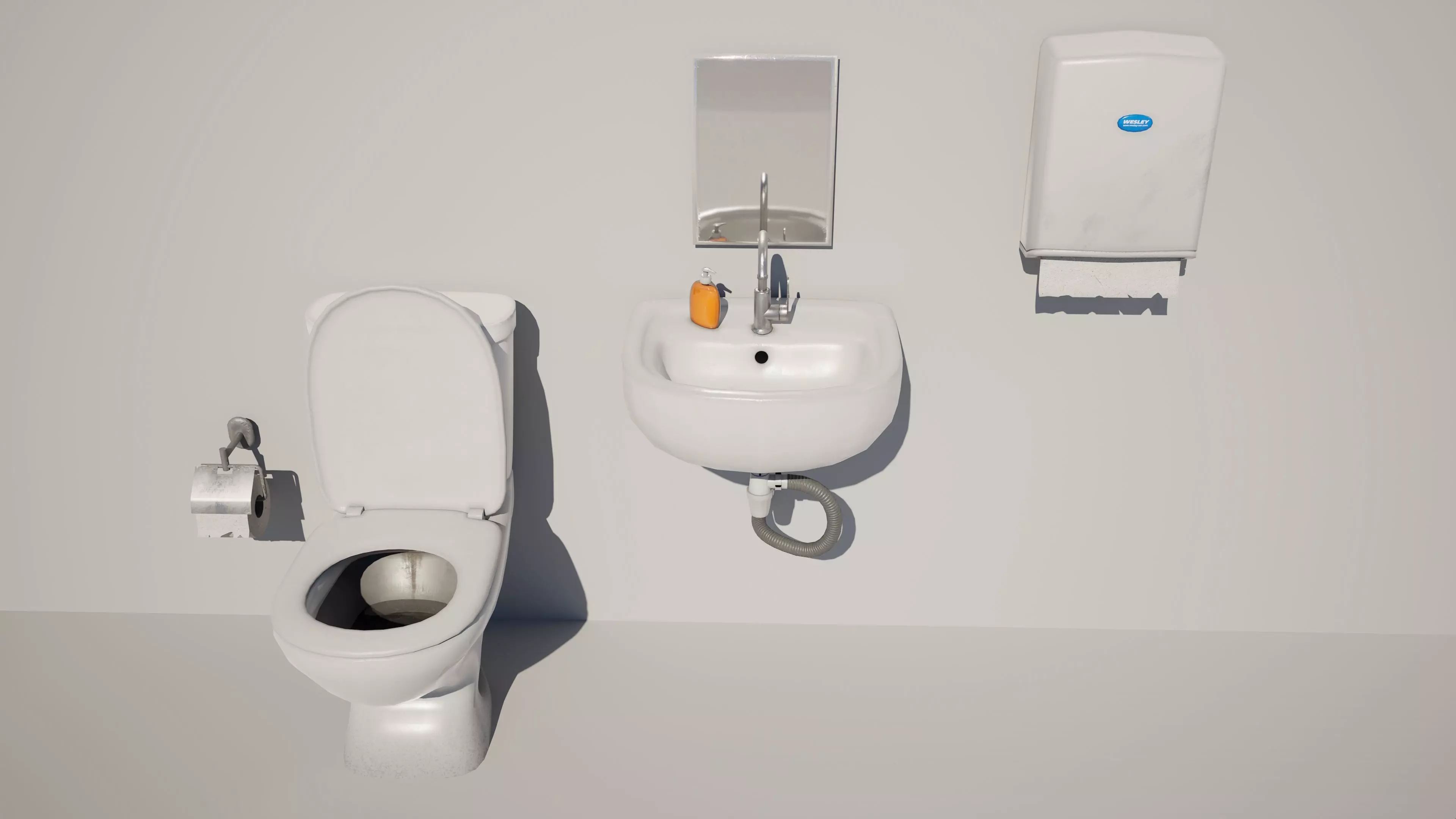 Toilet Bathroom Props Low-poly 3D model