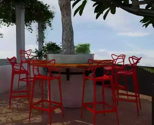 Kartell Masters Stool Chair Low-poly 3D model