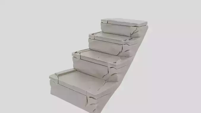 Fantasy Stone Dungeon Stair Block for 3D print Low-poly 3D model