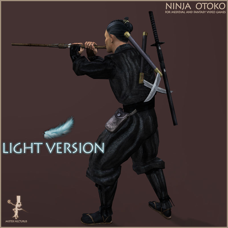 Ninja Otoko Light Version Low-poly 3D model_5