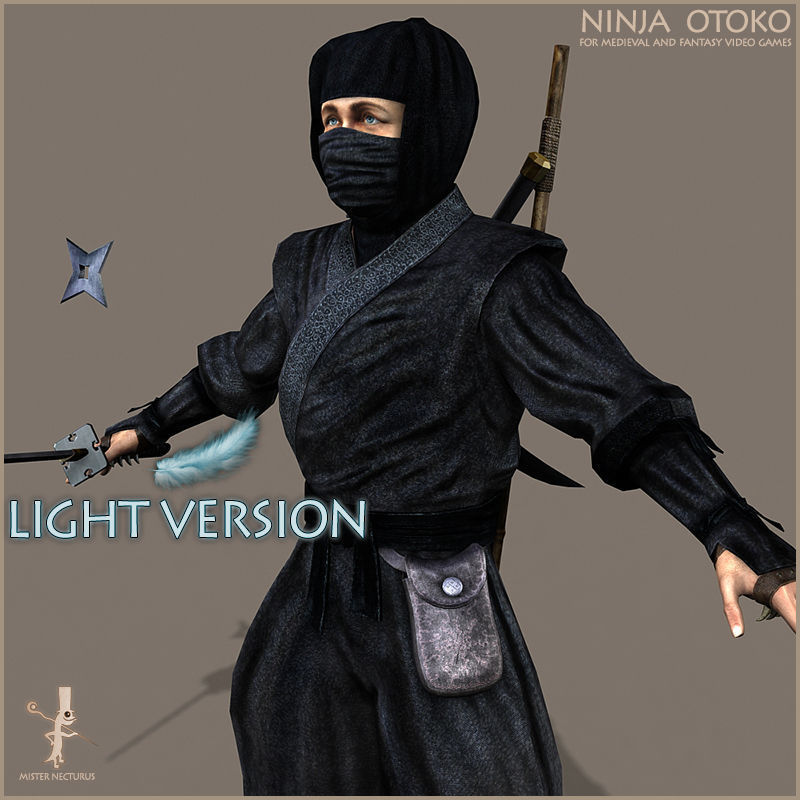 Ninja Otoko Light Version Low-poly 3D model_6