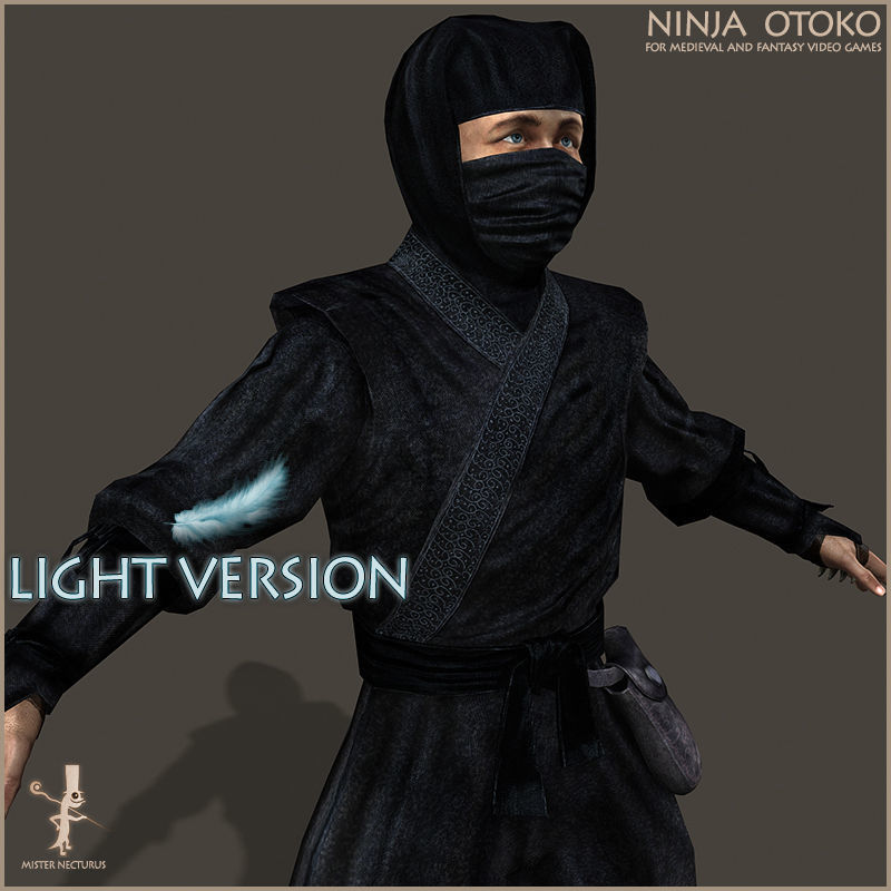 Ninja Otoko Light Version Low-poly 3D model_4
