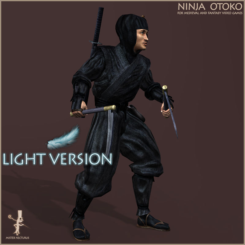 Ninja Otoko Light Version Low-poly 3D model_7
