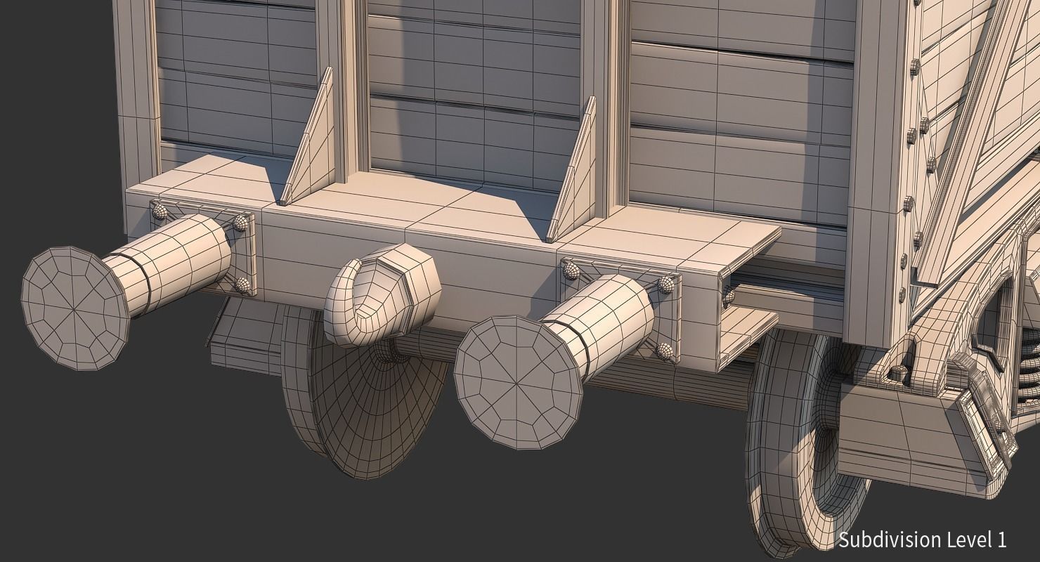 Realistic Old Train Car 3D model_20