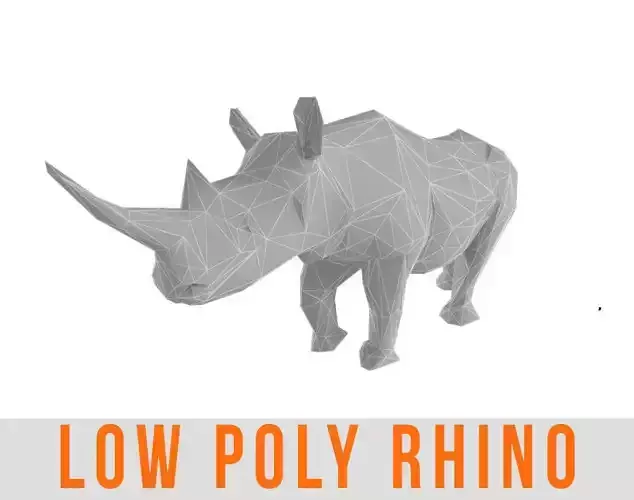 Rhino Low Poly Rhinoceros Lowpoly  Low-poly 3D model