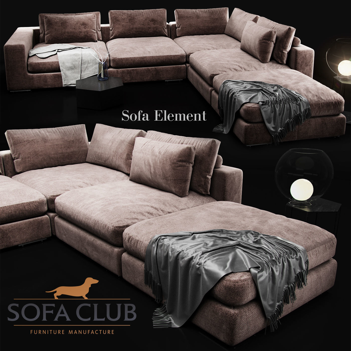 Sofa Element Sofa Club 3D model_1