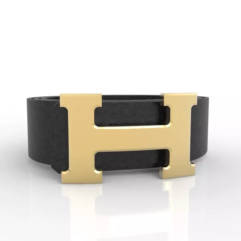 Gold Letter H Buckle 3D print model