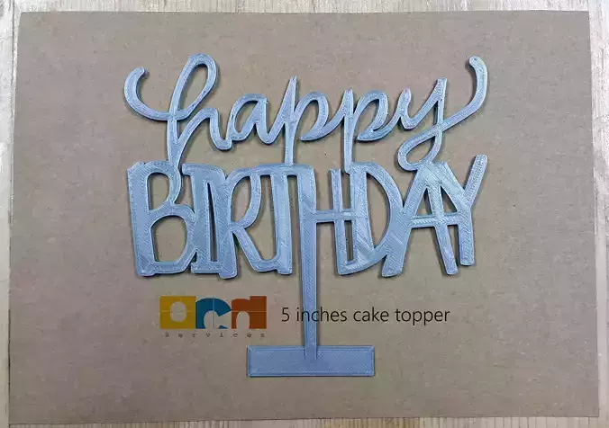 Happy Birthday cake topper 3D print model