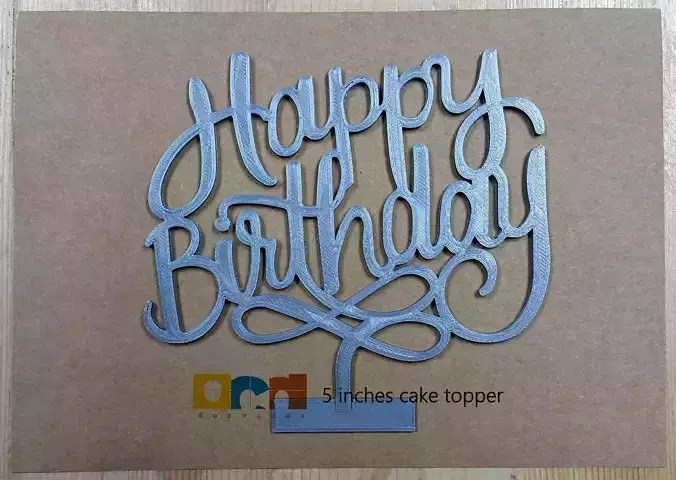 HAPPY BIRTHDAY all caps cake topper 3D print model