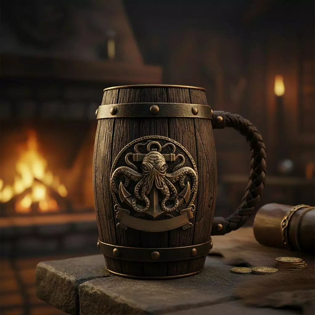 Pirate Kraken Mug Epic 3D Model STL File 3D print model