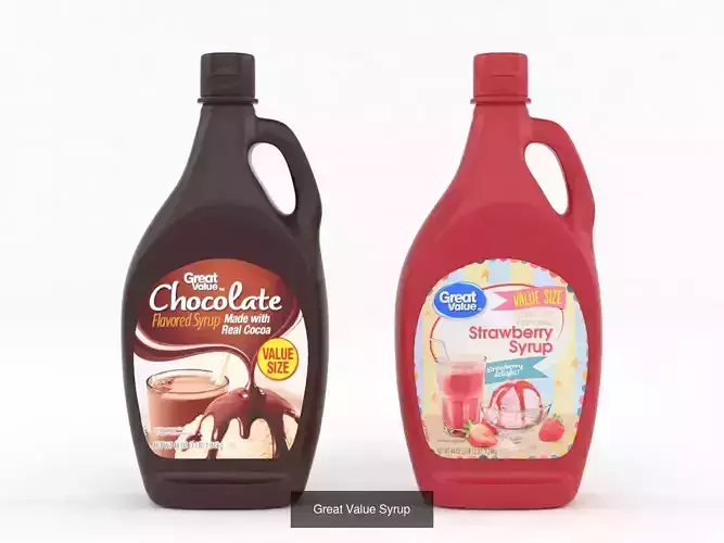 Great Value Strawberry Syrup 3D Model Pack 3