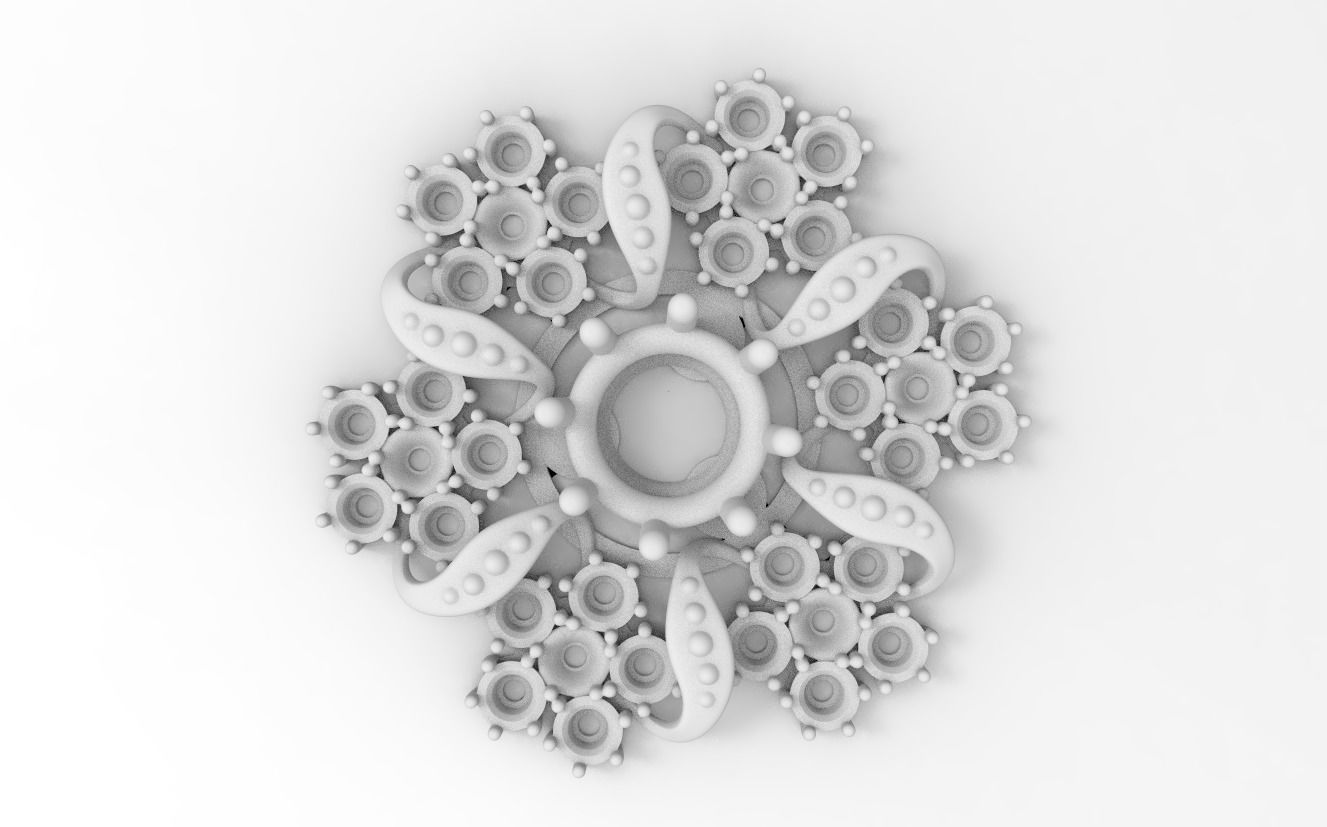 BROOCH WITH GEMS 3D print model_2