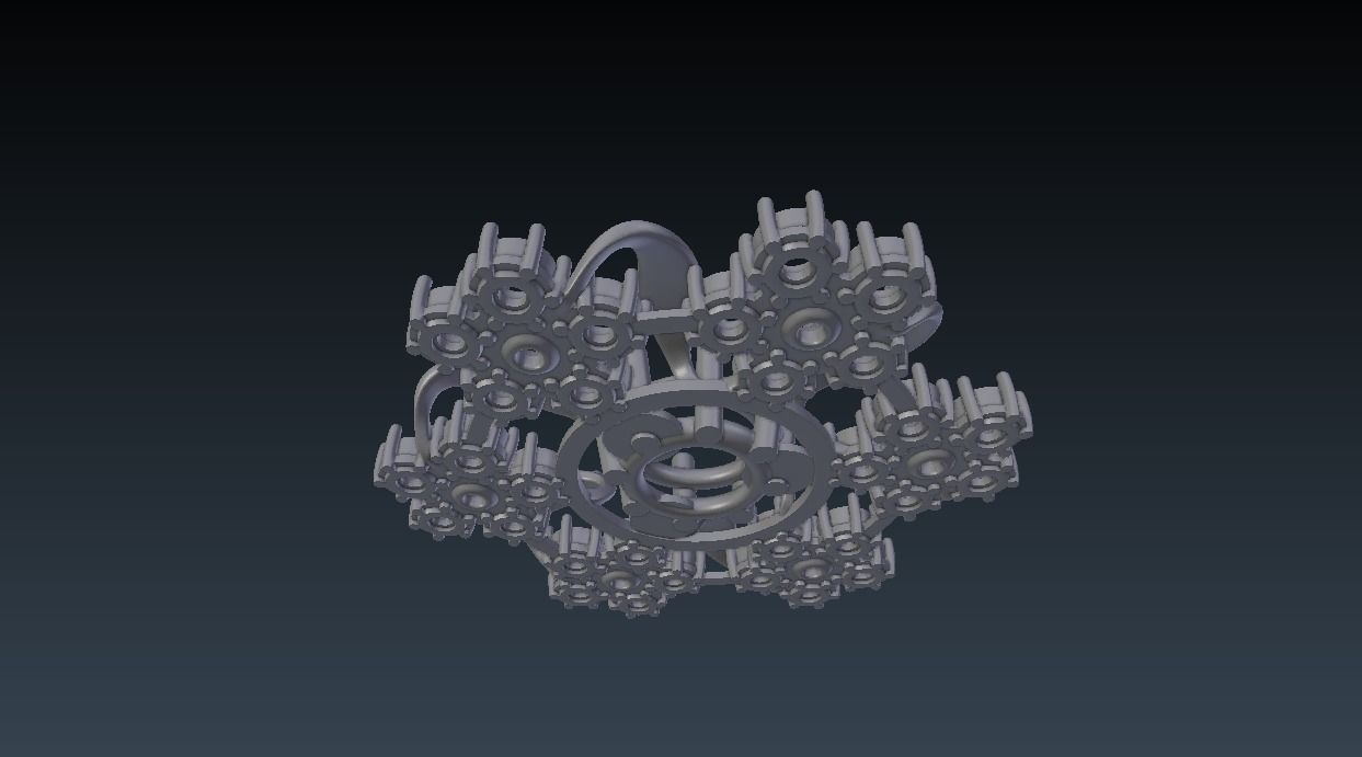 BROOCH WITH GEMS 3D print model_3