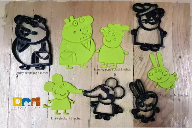 Peppa Pig Family cutter 3D print model