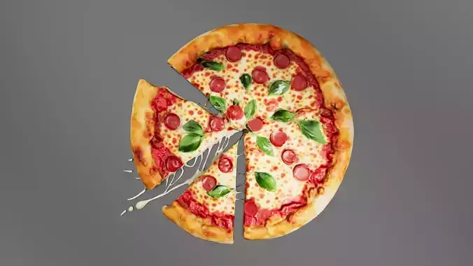 Pizza Italiano Low-poly 3D model 6