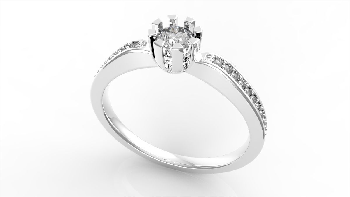 Engagement ring 41 ALL SIZES 3D print model_1