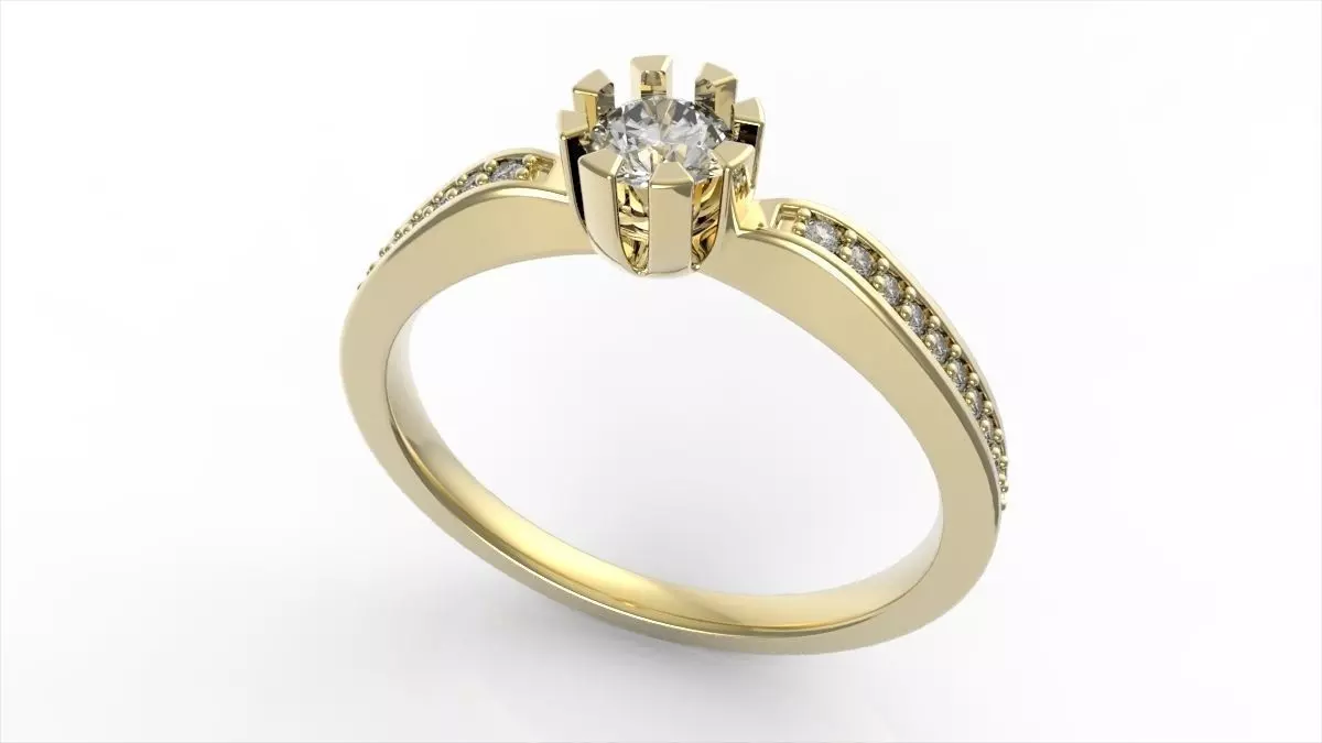 Engagement ring 41 ALL SIZES 3D print model_0