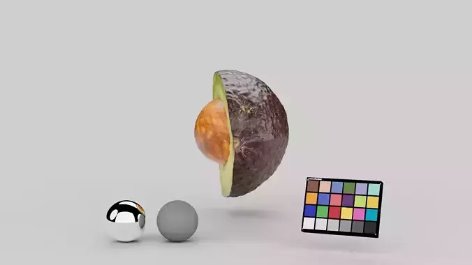 Avocado Half Cut 3D model 4