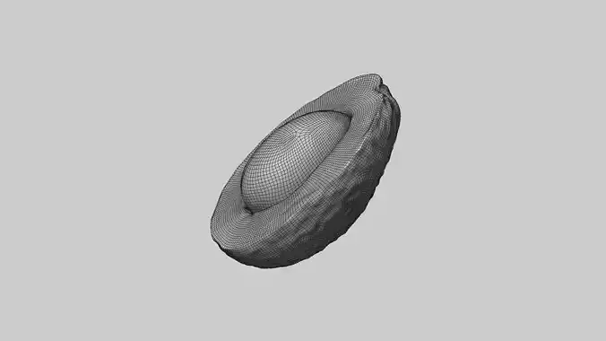 Avocado Half Cut 3D model 7