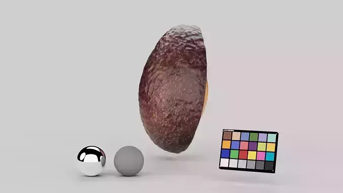 Avocado Half Cut 3D model 2