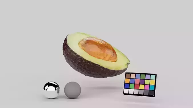 Avocado Half Cut 3D model 3
