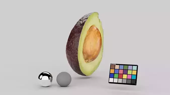 Avocado Half Cut 3D model 5