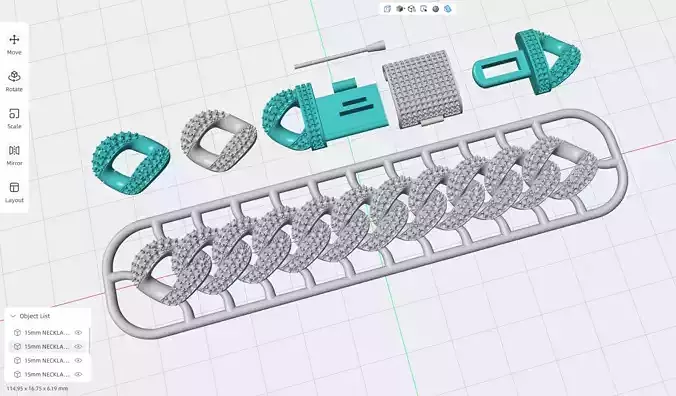 15mm Wide CUBAN Chain Necklace Full Diamonds And Lock Box -SOLID