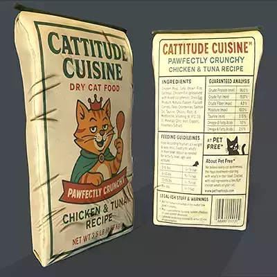 Cat Food Bag Low-poly 3D model 5