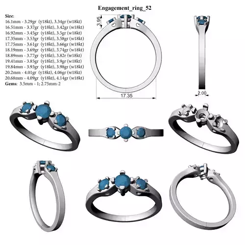 Engagement ring 52 ALL SIZES