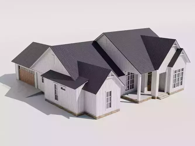 Farmhouse Style House Model 3 Low-poly 3D model