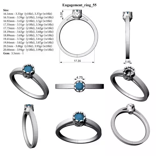Engagement ring 55 ALL SIZES