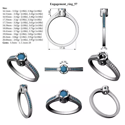 Engagement ring 57 ALL SIZES