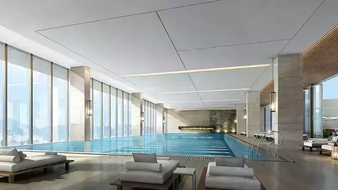indoor swimming pool 3D model