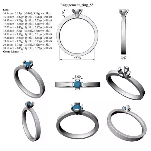 Engagement ring 58 ALL SIZES