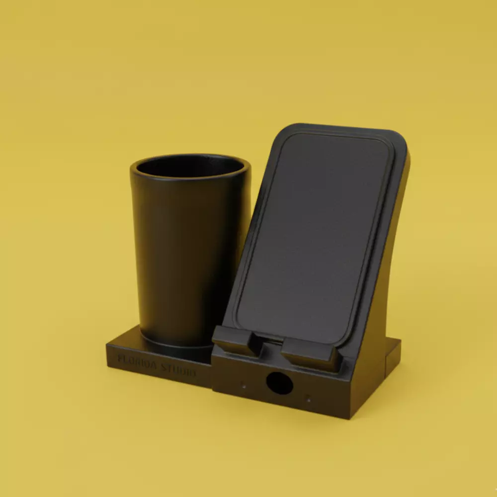 Modern Pen and Phone Holder STL 3D print model