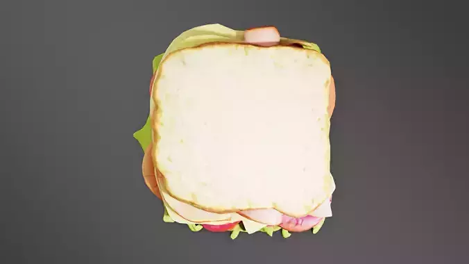 Sandwich 01 Low-poly 3D model 6