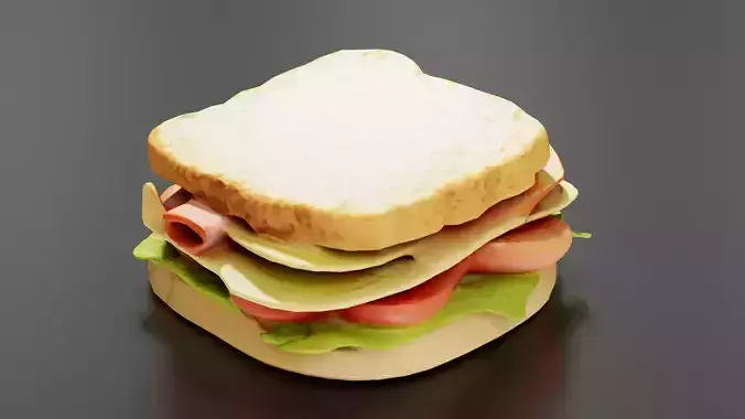 Sandwich 01 Low-poly 3D model 5