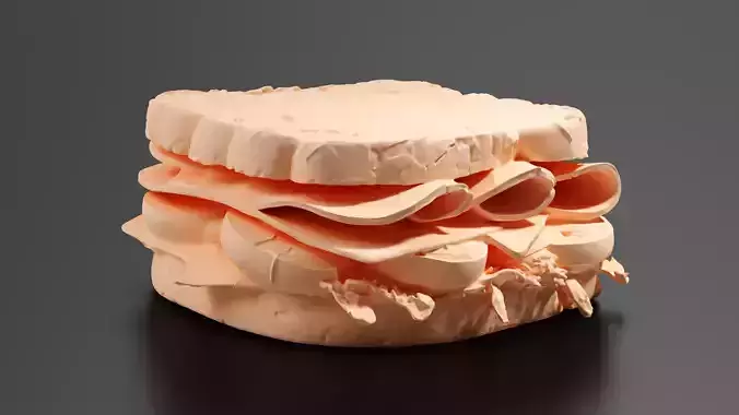 Sandwich 01 Low-poly 3D model 7