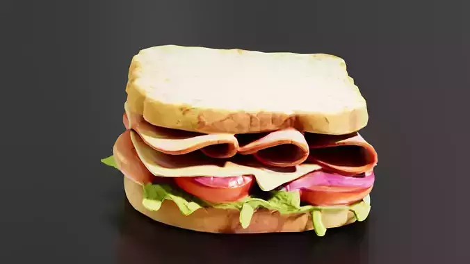 Sandwich 01 Low-poly 3D model 4