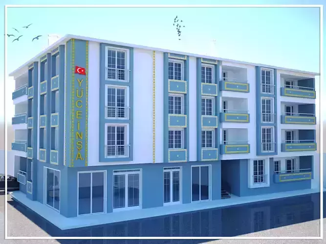  Exterior Design The Modeling Apartment Low-poly 3D model
